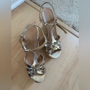 BAMBOO Gold Wedge Shoes Elegant Design